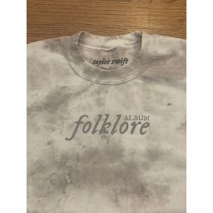 NWT Taylor Swift Folklore Sweatshirt M Medium Gray Tie-Dye Crew Neck RARE!